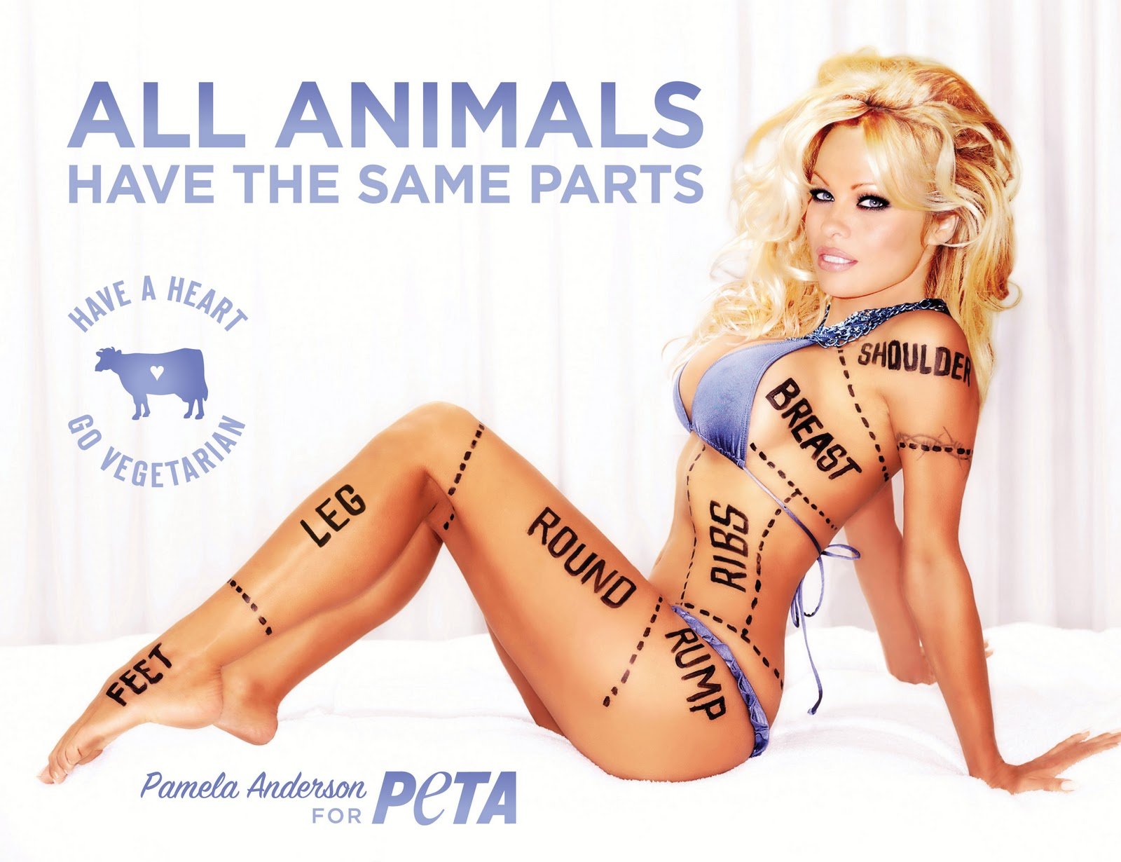 Pamela Anderson Nua Em Peta Advertisement