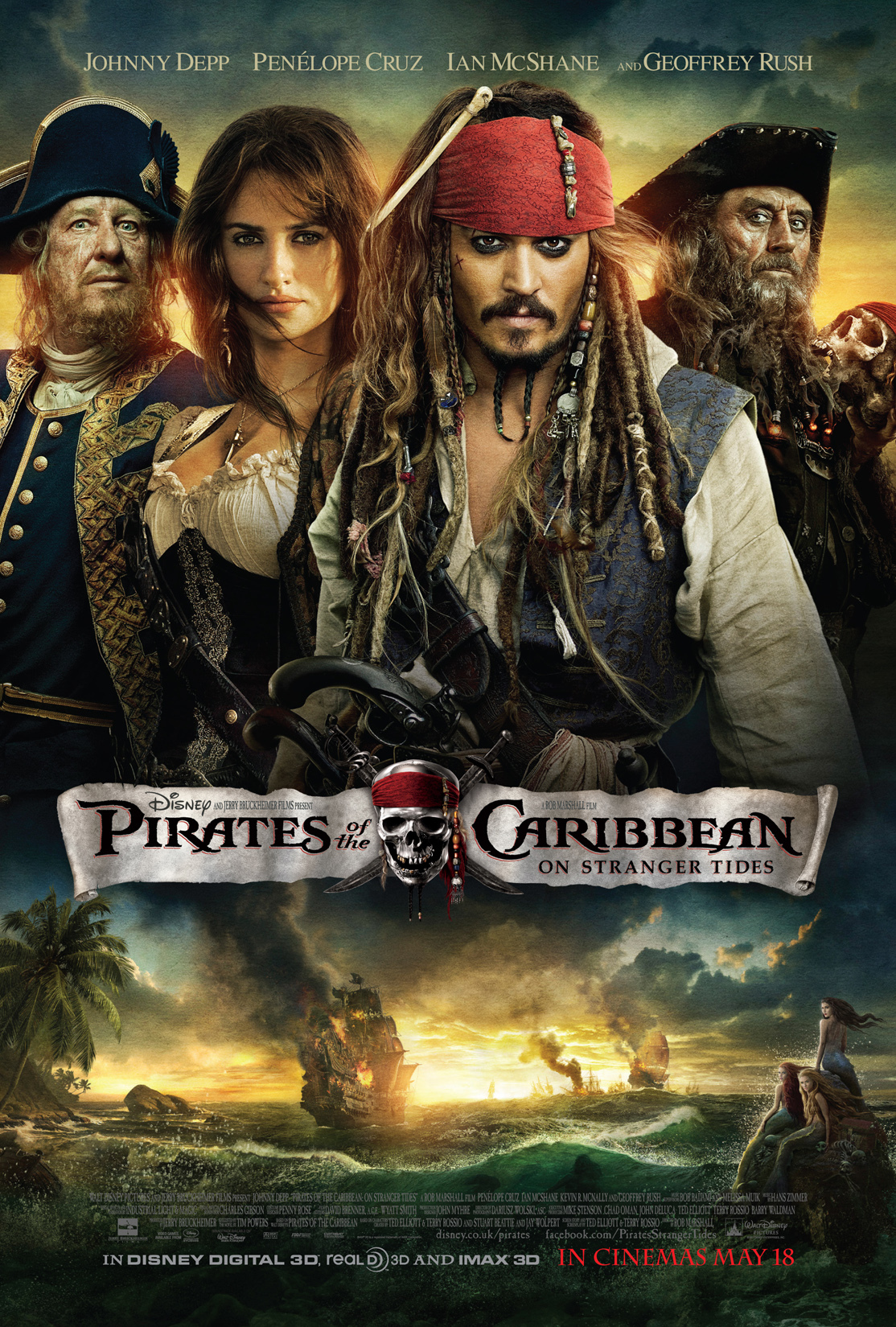 Piratas das Caraíbas - Por Estranhas Marés 2011 filme cenas de nudez